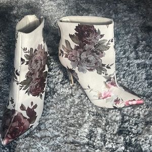JustFab Madelina Floral Booties